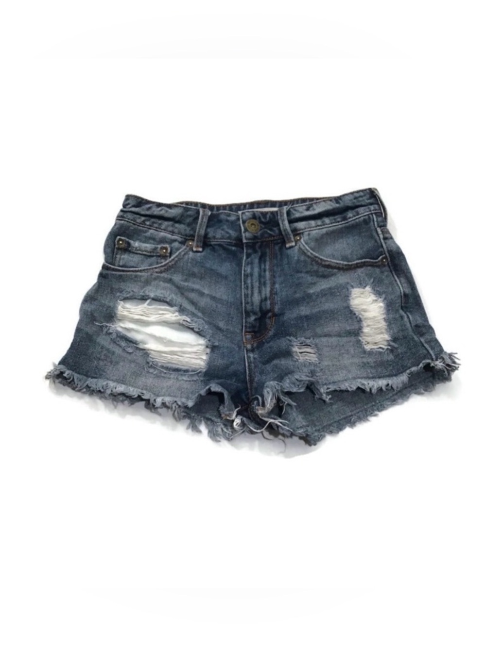 Bullhead Distressed Denim High Rise Short Shorts